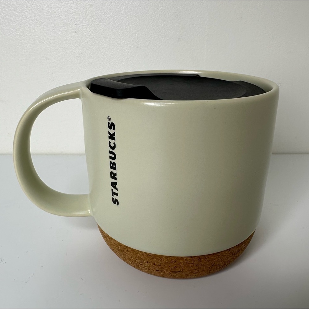Starbucks Mug Cup Cork Bottom Cream White 12oz Desktop Travel Coffee Tea mug - Picture 2 of 8